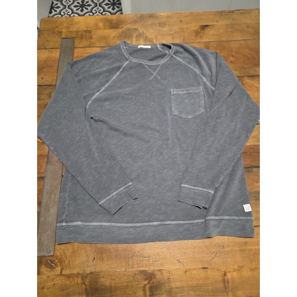 Marine Layer Cotton Heavy Slub Raglan Crewneck Sweatshirt Grey Mens XL Fall - Picture 1 of 10